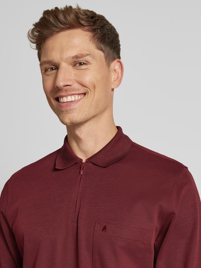 RAGMAN Regular Fit Poloshirt mit Baumwoll-Anteil Bordeaux 3