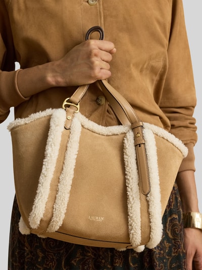 Lauren Ralph Lauren Henkeltasche mit Lammfellvelours-Details Modell 'TASHA' Camel 1