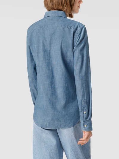 Polo Ralph Lauren Classic fit blouse in denim-look, model 'CHAMBRAY' Bleu - 5