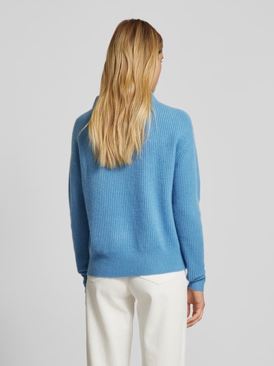 Jake*s Casual Oversized Strickpullover mit gerippten Abschlüssen Bleu 5