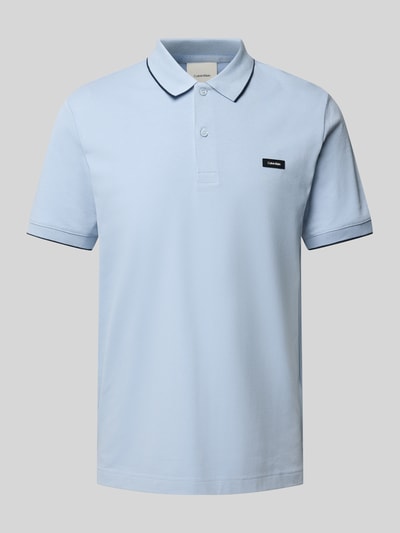 CK Calvin Klein Poloshirt mit Label-Detail Hellblau 2
