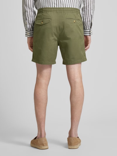 Polo Ralph Lauren Regular fit korte broek met logostitching, model 'PREPSTER' Olijfgroen - 5
