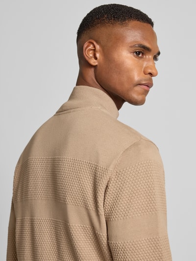 Lindbergh Cardigan mit Stehkragen und Reißverschluss Sand 3