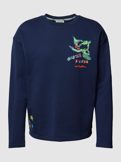 Scotch & Soda Sweatshirt mit Allover-Muster Dunkelblau 2