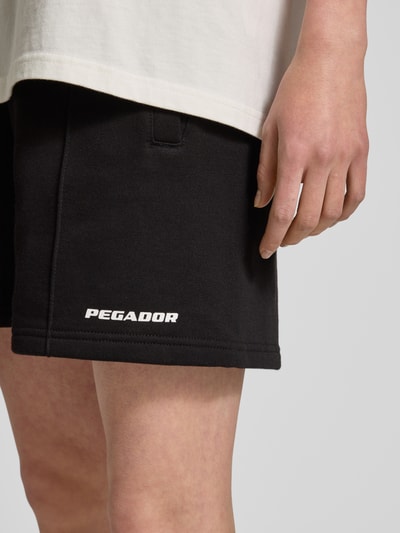 Pegador High waist sweatshorts met labelstitching, model 'SULLY' Zwart - 3