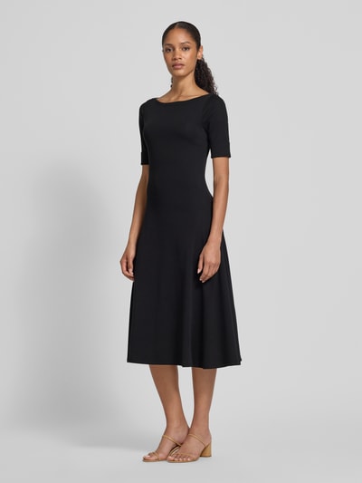 Lauren Ralph Lauren Midikleid mit Rundhalsausschnitt Modell 'MUNZIE' Black 4