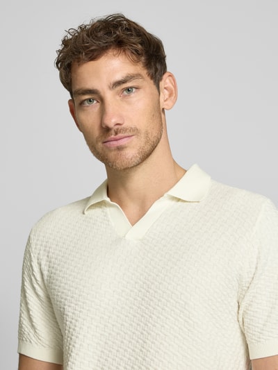 JAKE*S STUDIO MEN Regular fit poloshirt met structuurmotief Offwhite - 3