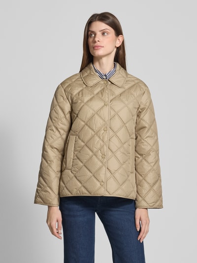 Gant Regular fit gewatteerd jack met platte kraag, model 'Quilted' Beige - 4