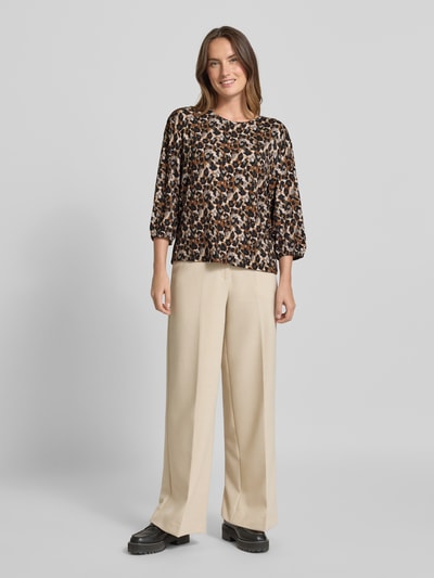 Christian Berg Woman Blusenshirt aus Viskose-Elasthan-Mix mit 3/4-Arm Cognac 1