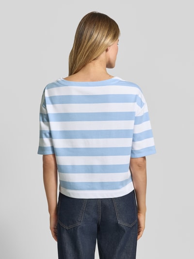 monari Sweatshirt mit Streifenmuster und 1/2-Arm Hellblau Melange 5
