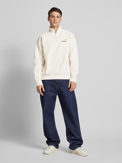 Carhartt Work In Progress Sweatshirt met schipperskraag, model 'AMERICAN SCRIPT' Beige - 1