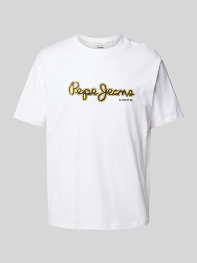 Pepe Jeans T-Shirt mit Label-Print Modell 'DORIAN' Weiss 2