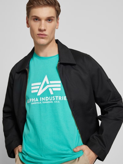 Alpha Industries T-shirt z czystej bawełny Jasnoturkusowy 3