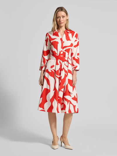 MORE & MORE Midikleid mit Taillenband Rot 4
