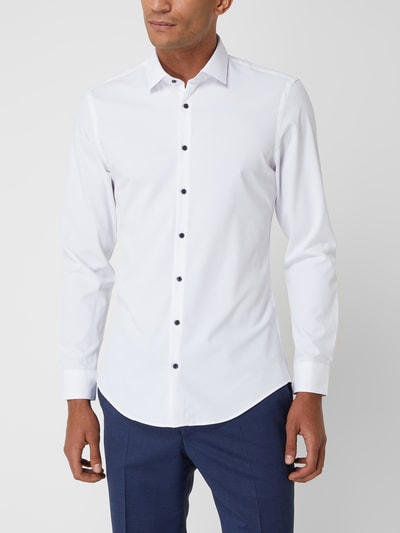 JAKE*S SUPER SLIM Koszula biznesowa o kroju super slim fit ze streczem Biały 4