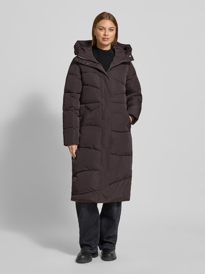 Mazine Steppmantel mit Kapuze und Eingrifftaschen Aubergine 4