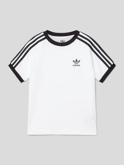 adidas Originals T-Shirt mit Kontraststreifen Weiss 1