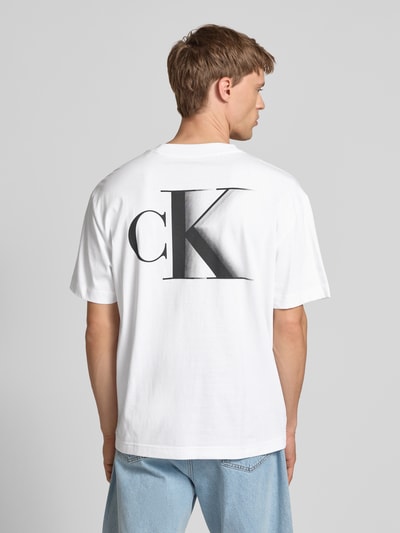 Calvin Klein Jeans T-shirt z nadrukiem z logo i okrągłym dekoltem Biały 5