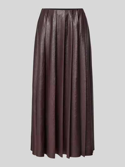 Marc Cain Midirok in leerlook met ritssluiting Bordeaux - 2