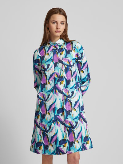 Christian Berg Woman Knielange jurk met all-over print Donkerblauw - 4