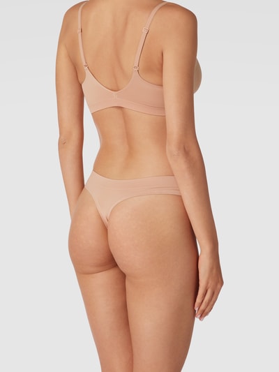 Calvin Klein Underwear String met labelopschrift Beige - 4