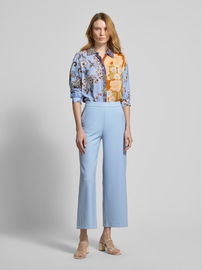 Raffaello Rossi Wide leg stoffen broek met verkort model, model 'PALINA' Lichtblauw - 1