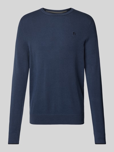 Lerros Gebreide pullover met ribboorden Blauw - 2