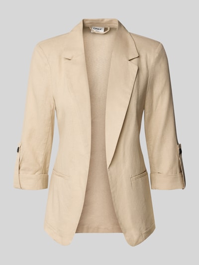 Only Loose Fit Blazer aus Viskose-Leinen-Mix Modell 'CARO' Sand 2