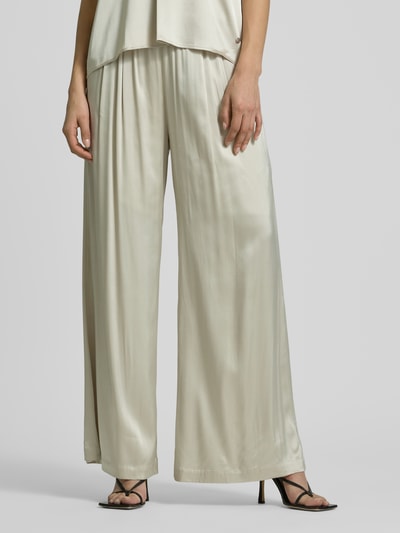 MOS MOSH Wide Leg Stoffhose mit gelegten Falten Modell 'RITA' Sand Melange 4