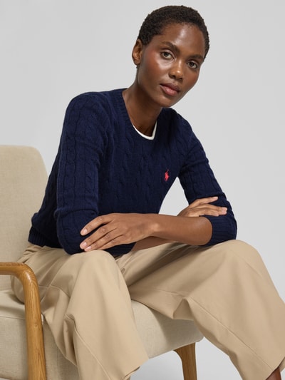 Polo Ralph Lauren Sweter z dzianiny z mieszanki wełny i kaszmiru model ‘JULIANNA’ Granatowy 3