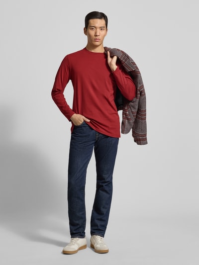 RAGMAN Shirt met lange mouwen en geribde ronde hals Rood - 1