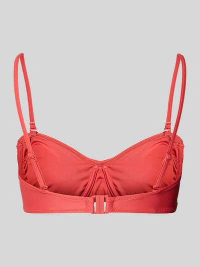 Productfoto, Bikini-Oberteil mit Spaghettiträgern Modell 'Kelli' van Barts, materiaalmix met stretch, bandeau fit, verstelbare spaghettibandjes, haakjessluiting, effen koraalrood, gladde textuur, minimalistisch design