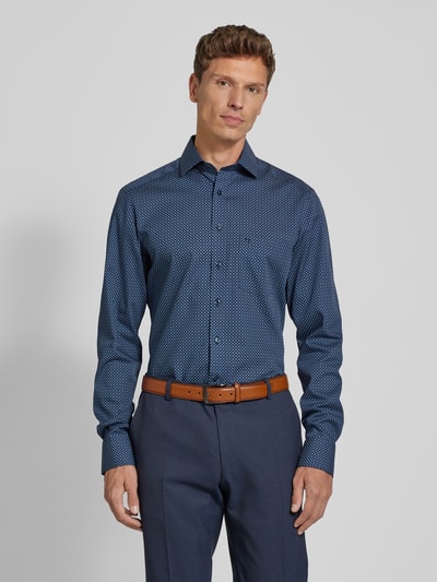 OLYMP Level Five Slim fit zakelijk overhemd, model 'Global' Marineblauw - 4