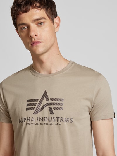 Alpha Industries T-shirt z nadrukiem z logo Beżowy 3