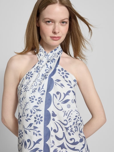 Lauren Ralph Lauren Regular Fit Blusentop mit Neckholder Modell 'TALAYLIER' Hellblau Melange 3