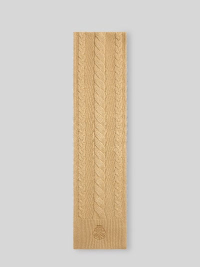 Lauren Ralph Lauren Schal mit Zopfmuster-Strickoptik aus Woll-Mix Camel 2