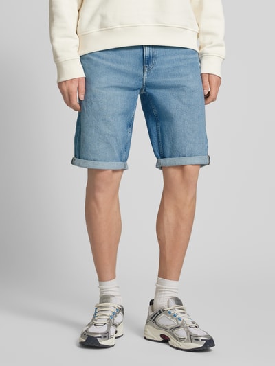 Calvin Klein Jeans Korte slim fit jeans met labeldetail Jeansblauw - 4