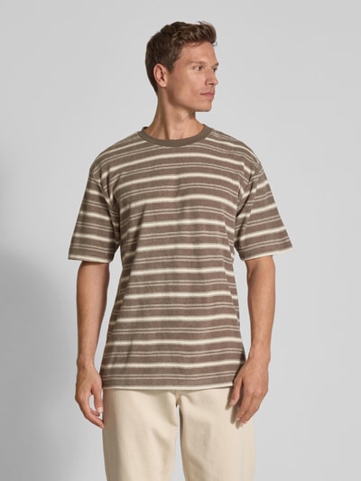 Lindbergh Oversized T-shirt met ronde hals Lichtbruin - 4