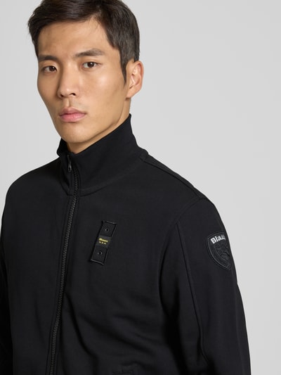 Blauer Usa Sweatjacke mit Stehkragen und Label-Stitching Modell 'CITY' Black 3