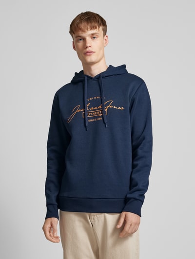 Jack & Jones Hoodie mit Label-Print Modell 'FERRIS' Marine 4