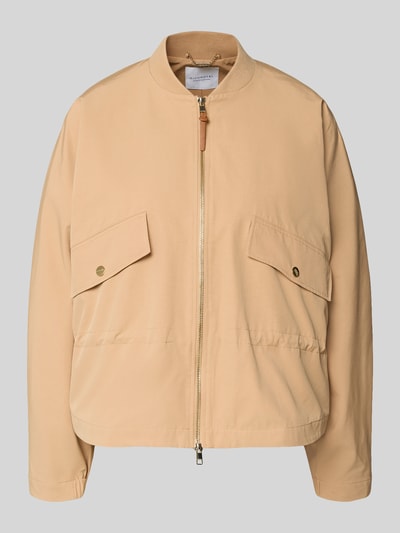 Produktfoto, Jacke mit Zweiwege-Reißverschluss von Rich & Royal in Beige, Regular Fit, Stehkragen, Baumwoll-Mix, sichtbare Pattentaschen, glatte Textur