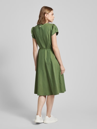 Ragwear Sukienka kopertowa o długości do kolan w jednolitym kolorze Trzcinowy 5