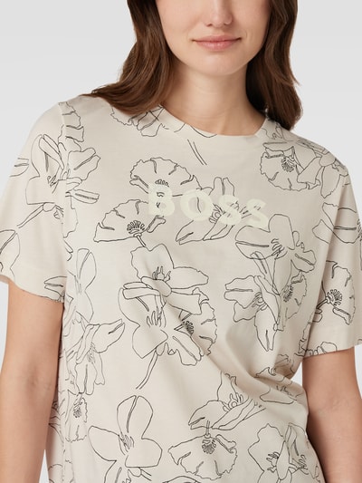 BOSS T-Shirt mit Allover-Muster Modell 'Ecosa' Ecru 3