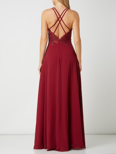 Luxuar Abendkleid mit Strasssteinen  Bordeaux 4