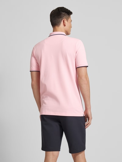 Fynch-Hatton Regular Fit Poloshirt mit Kontraststreifen Rosa 5