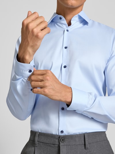 OLYMP No. Six Super slim fit zakelijk overhemd met kentkraag Bleu - 3