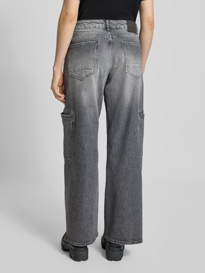 ETIQUETT ESSENTIALS Wide leg jeans met strookzakken, model 'Lola' Grafiet - 5