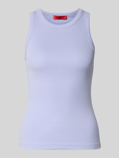 Produktfoto, Slim Fit Tank Top aus Baumwoll-Mix Modell 'FRAGOLA' von MAX&Co. in hellviolett mit fein gerippter Textur, Damen Tanktop