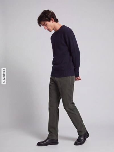 Selected Pullover mit Strukturstrick Dunkelblau 1