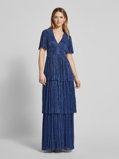 Jake*s Cocktail Abendkleid mit Volants Jeansblau Melange 4